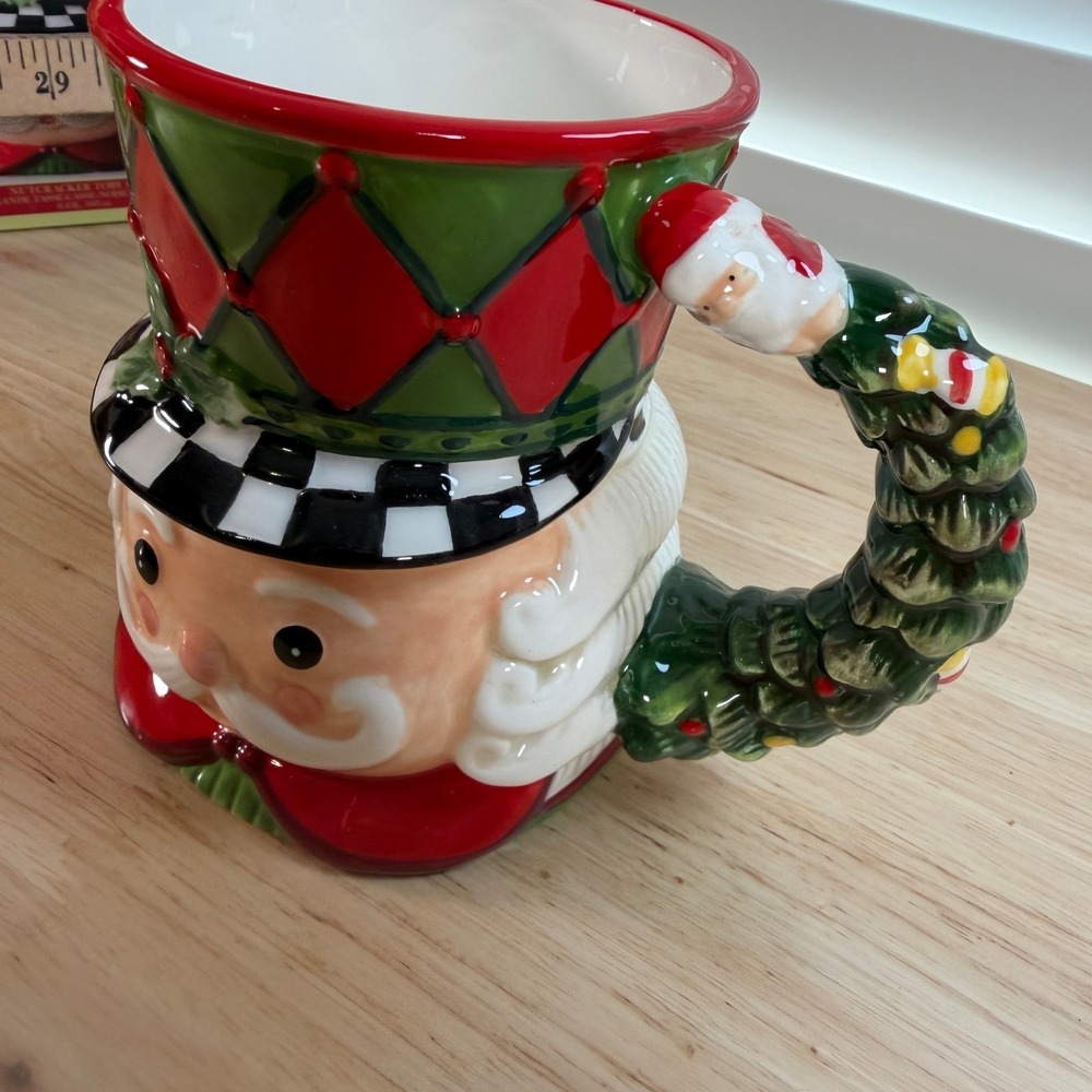 Spode Christmas Tree Nutcracker Toby Red Ceramic Collectible Mug - Lot of 2 - Picture 7 of 10